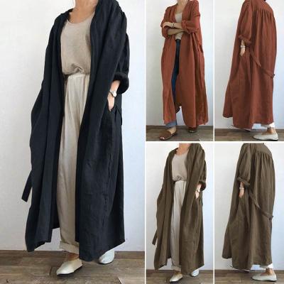 China Anti-wrinkle women coats casual 2021 new street long sleeve shirt dress stitching all match long trench coat women for sale