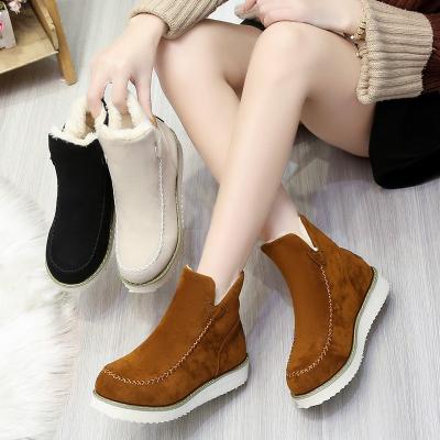 China Women Cotton Winter Boot Breathable Casual Shoes Fashion Warm Fleece Platform Short Snow Boots For Ladies for sale