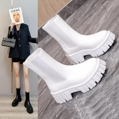 China New Fashion Autumn Breathable Winter Zipper Street Women's Martin Boots Casual Breathable Pu Leather Shoes for sale