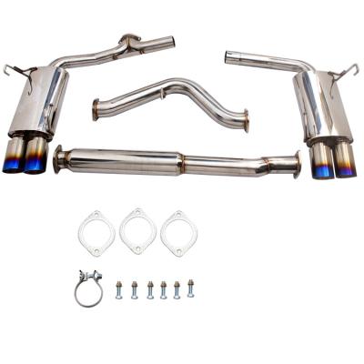 China Powerful Automotive Exhaust System Stainless Steel Quad Tip Catback With Blue Tip for sale