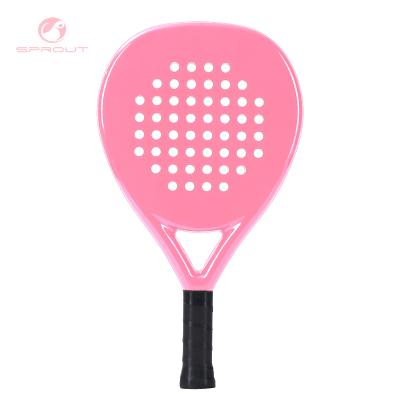 China Padel Beach Pink 3K 12K 18K Paddle Professional Custom Carbon Fiber Cheap Padel Tennis Racket for sale