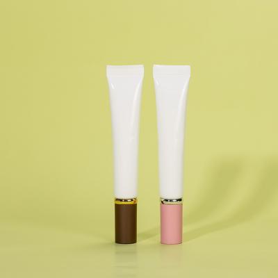 China Flat Cosmetic Tube 10ml 15ml 50ml 100ml Refillable Plastic Cosmetic Soft Tube Brush Tube Empty Cosmetic Applicator White Cosmetic for sale