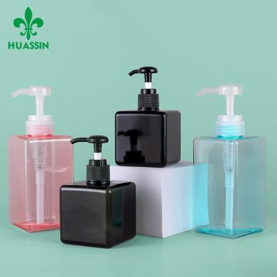 China Lightweight Luxury Square 1000ml Shampoo Bottle Pet Bottle 500ml300ml High End Square Conditioner Bottle for sale