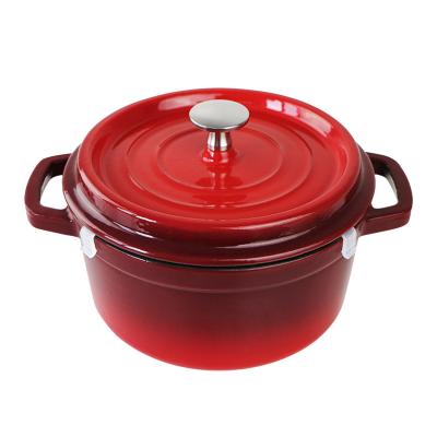 China 2021 New 20cm Sustainable Small Enamel Pot Cast Iron Pot Pan Stock Pot Universal for sale