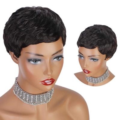 China Silky Straight Wave Pixie Cut Wigs Short For Black Curly Short Pixie Wigs Wavy Summer Non-Lace Colored Women Hair Wigs for sale