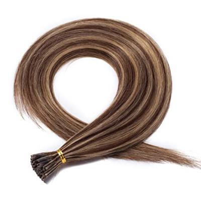 China Stragiht Mona I Tips Silk Hair Extensions Double Drawn Raw I-Tip Brazilian Indian Remy Hair For I-Tips for sale