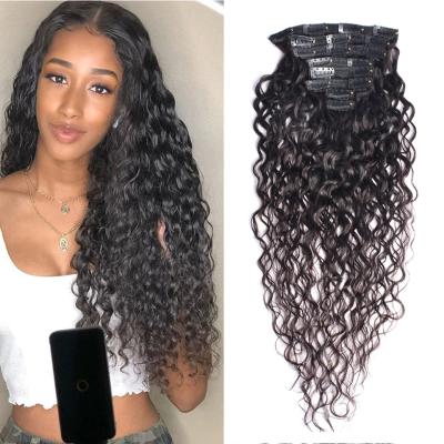 China Curly Remy Curly Clip In Hair Extensions 100% One Piece Hair Ombre Hair Clip In Extension for sale