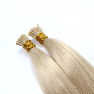 China Mongolian 4a silk stragiht colored I-tip raw straight hair, Russian hair extensions I tip with customizable service for sale