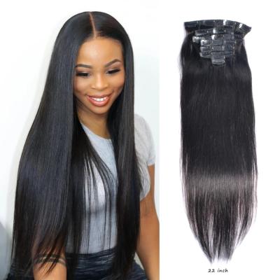 China stragiht silk hair clip in extensions straight clip in hair extensions 100% hair extensions clip ins for sale