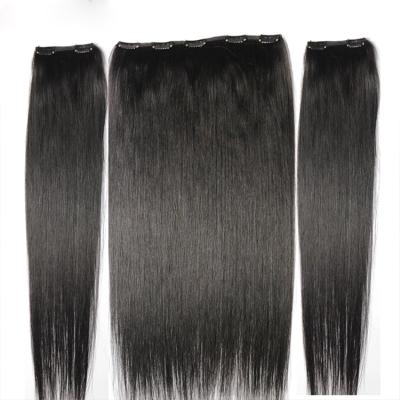 China Stragiht Silk Ombre Human Black Clip In Hair Extensions 24 Inches Black, Remy Hair Clip In Extensions Indian, Clip In Seamless for sale