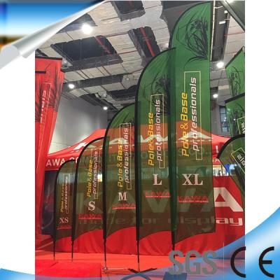 China Steel with closed ball bearing inside to rotate freely advertising feather flags, blade wind flag banner, beach flag teardrop flag poles for sale