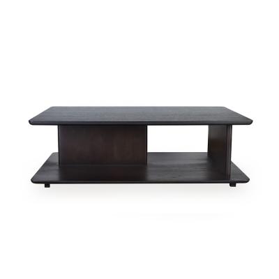 China Modern Elegance Furniture Smoked Oak Veneer Wood Center Coffee Table Living Room Furniture for sale