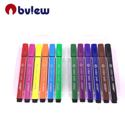 China Art Coloring Supplies 12 Colors Brushing Triangle Marker Pens For Coloring for sale