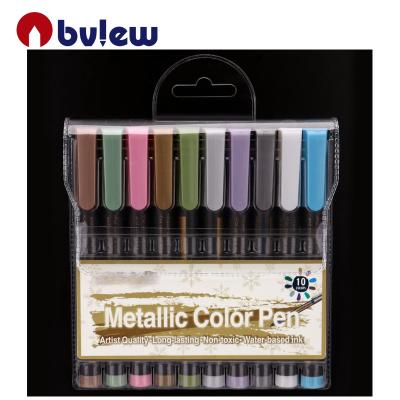 China Fine Point Paper Metallic Permanent Marker Color Metallic Marker Pen for Drawing on Glass Stone Plastic for sale