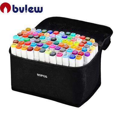 China PP+Nylon Tips 80 Colors Hot Selling Alcohol Based Permanent Marker Pen Set For Artist Drawing Ink for sale