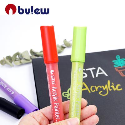 China Hot Selling Water-based Non-toxic Professional Marker Pen Acrylic Paint Marker Pen PP STA Marker Pen for sale