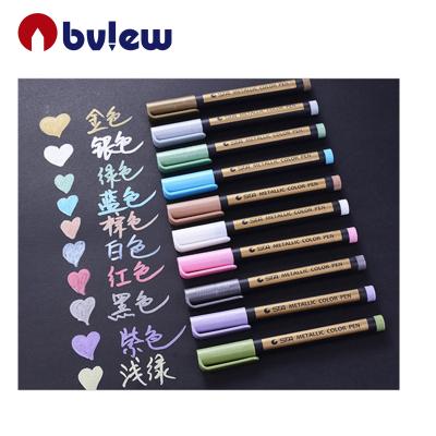 China Bview Art High Quality Permanent Metallic Color Art Marker Pen Paint Set for Artist Drawing 14.1cm*1cm for sale