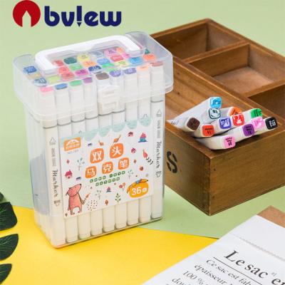 China Bview Ink +PP Ink 36 Colors Art Brush and Fine Tip Children Watercolor Marker Pen Set for Students for sale