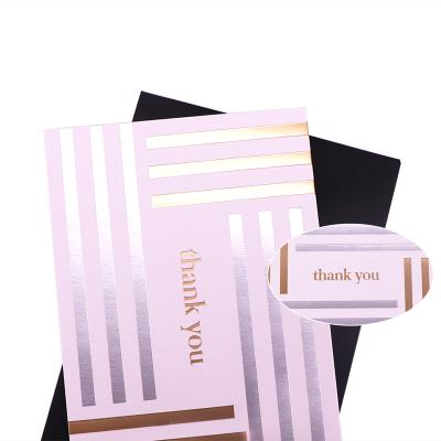 China Europe Luxury Gold Foil Small Business Embossing White Thank You Note Card Custom With Logo for sale