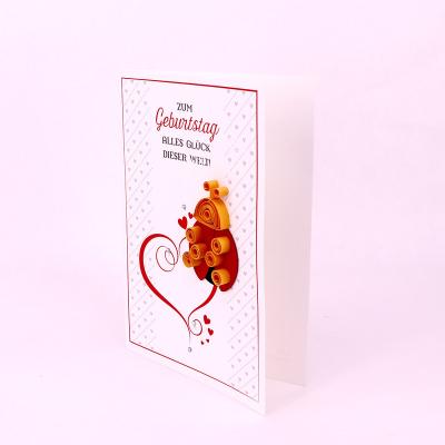 China Europe Happy Birthday Quilling Custom Handmade Paper Greeting Card for sale