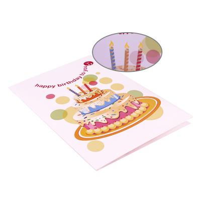 China Custom Handmade Europe Happy Birthday Decoration Greeting Card With Music Gift For Party for sale