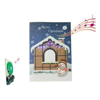 China Europe Pre-Recording And Sound Card Recordable Christmas Music Greeting Module Customized With LED for sale