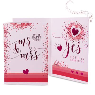 China Love Design LED Luxury Red Light Europe Printer Invitations Musical Wedding Cards for sale