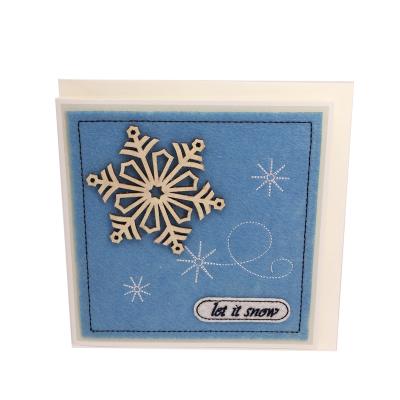 China Europe Personalized Handmade Card Merry Christmas Greeting Card With Snow for sale