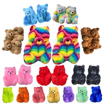 China Exquisite high-grade Big Bear slippers 2021 new arrivals teddy bear scrambled house slippers for sale