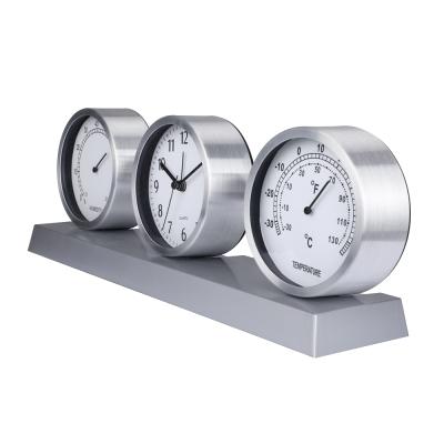 China Hot sale antique style weather station clock alarm table clock desk and table antique clocks for sale