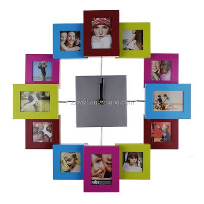 China Frame Antique Living Room Photo Style Decorative Large Size Wall Clock for sale