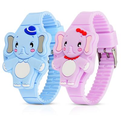 China High Quality Cute LED Display Elephant Shape LED Fashion Silicone Shape Clamshell Design Animal Digital Led Watch for sale