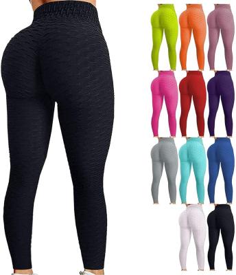 China 2021 breathable plus size high waist honeycomb tiktok tiktok OEM gym leggings seamless tiktok yoga pants butt crack! crack! gaiters for sale