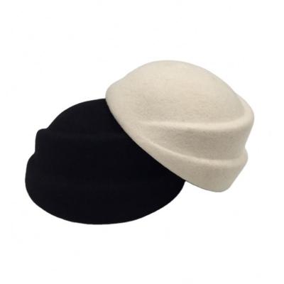 China China Southern Airlines Autumn Winter Top Hat Fashion Stewardess Stage Hat Dance Party Beret Railway Wool Felt Mini Hats for sale