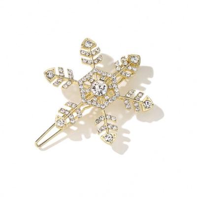 China Sweet Rhinestone Snowflake Frog Hair Clips Fashion Hairpin For Women Wedding Hair Accessories for sale