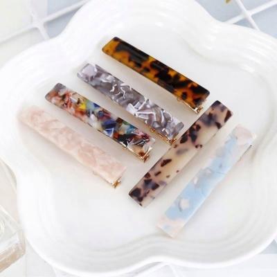 China Sweet Simple Acetate Hair Clip Candy Band Duck Bill Clip For Hair Decoration for sale