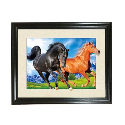 China Animals Of Europe Design 5d Lenticular Image Wolf Horse 5d Picture For Decoration for sale