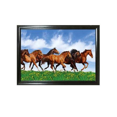 China Europe Hot 3D Animal Picture Of White And Black Horse Lenticular 3D Picture For Decoration for sale