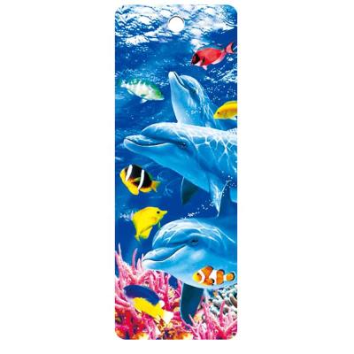 China Dolphin Europe New Arrival Fashion Design PET 3D Lenticular Printing Bookmark for sale