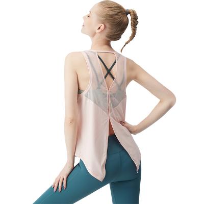 China Breathable Workout Clothes Yoga Tops Running Exercise Gym Shirts Women Tank Tops for sale