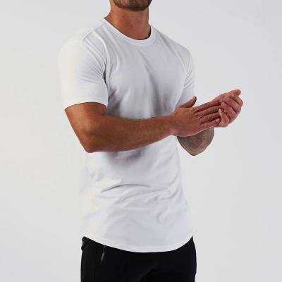 China Anti-wrinkle men's T-shirts gym empty sports wear custom logo printing men's white t-shirt for sale