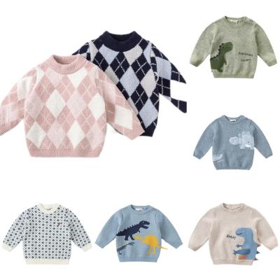 China Autumn Winter Warm Color Chunky Knitted Anti-pilling Sweater Kids Knitted Pullover for sale