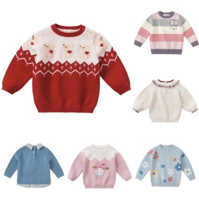 China Autumn Winter Warm Color Anti-pilling Sweater Children Fat Knitted Girls and Boys Knitted Pullover for sale