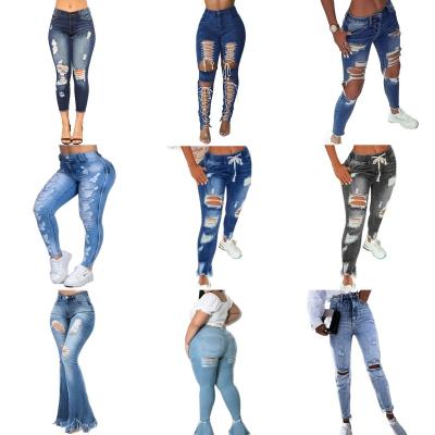 China High Quality Denim Tight Elastic Oversized Pants High Waist Jeans Women's Breathable Jeans for sale