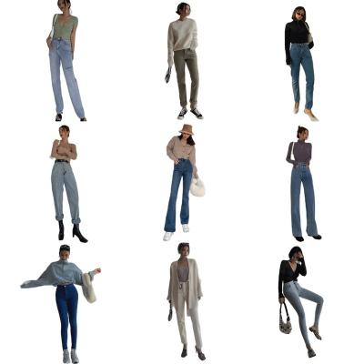 China Factory Wholesale Womens Pants Good Quality Breathable Cheap Fashion Cut Tight Jeans Lady for sale