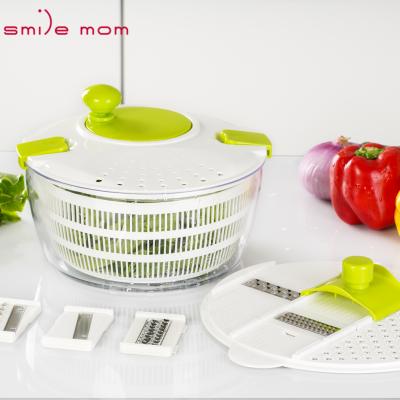 China Viable as seen on TV New Green Mini Salad Spinner with Multi Grater Slicer for sale