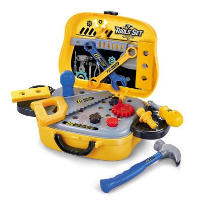 China Kids Play With Tool Box 2022 NEW Factory Direct Tool Toys For Games Wrench Plastic Screwdriver Set Kids Boy Building Construction Repair Play Kit Box for sale