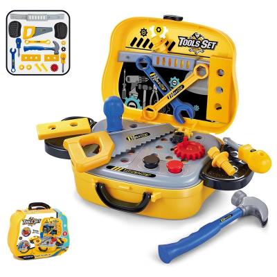 China Kids Play With Tool Box Factory Wholesale Pretend Play Set Children DIY Tool Workbench Toy Kids Plastic Construction Workshop Tool Toys for sale