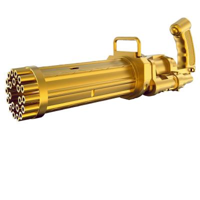 China 2022 Automatic Simulation Bubble Gatling Gun Funny Easy Shocking Plastic Gun Toy Price Blaster Device 8 Holes for sale