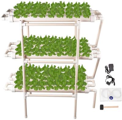 China Eco - Friendly Hydroponics System 108 Plant Growing Sites 2022 , 3 Layer 12 PVC Pipes Hydroponic Gardening System Grow Kit for sale